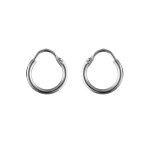 Cr�oles en argent fil lisse diam�tre 13mm