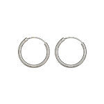 Cr�oles en argent fil lisse diam�tre 25mm