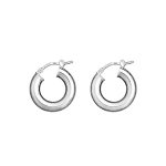 Croles en argent fil lisse en 4mm et diamtre 19mm