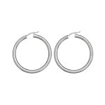 Créoles en argent fil lisse en 4mm et diamètre 45mm Créoles en argent fil lisse en 4mm et diamètre 45mm