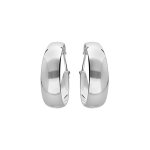 Créoles en argent rhodié bombé et large petit modèle 20mm Créoles en argent rhodié bombé et large petit modèle 20mm