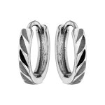 Croles en argent rhodi fantaisies articules diamantes en biais