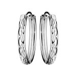 Croles en argent rhodi fantaisie ruban diamant large 23mm