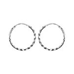 Croles en argent rhodi fantaisies stri noir diamtre 22mm