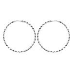 Croles en argent rhodi fantaisies stri noir diamtre 37mm