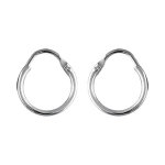 Cr�oles en argent rhodi� fil lisse diam�tre 15 mm