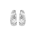 Créoles en argent rhodié martelée petit modèle 20mm Créoles en argent rhodié martelée petit modèle 20mm
