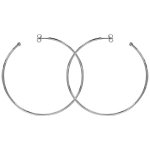 Cr�oles en argent rhodi� tube lisse 64 mm et fermoir poussette