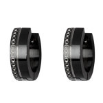 Cr�oles articul�es en acier noir rainure et ronds brillants sur le c�t�