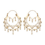 Créoles éthniques en plaqué or avec cristals blancs diamètre 45mm Créoles éthniques en plaqué or avec cristals blancs diamètre 45mm