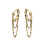 Croles en plaqu or 12mm double chanette pendante