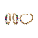 Cr�oles en plaqu� or articul�e diam�tre 12 mm avec oxydes multicouleurs