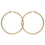 Croles en plaqu or diamantes - diamtre anneaux 60mm