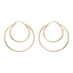 Cr�oles en plaqu� or double anneaux 38mm et 25mm