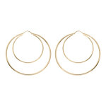 Cr�oles en plaqu� or double anneaux 57mm et 38mm