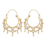 Créoles en plaqué or ethnique étoiles et oxydes blancs sertis 30mm Créoles en plaqué or ethnique étoiles et oxydes blancs sertis 30mm