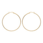 Cr�oles en plaqu� or fantaisie avec diamantage 50mm exterieur