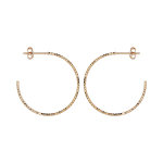 Croles en plaqu or fantaisie fil diamant 30 mm et fermoir poussette
