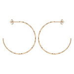 Croles en plaqu or fantaisie fil diamant 40 mm et fermoir poussette