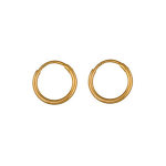 Créoles en plaqué or fil lisse - largeur 1, 5mm et diamètre anneaux 14mm Créoles en plaqué or fil lisse - largeur 1, 5mm et diamètre anneaux 14mm