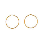 Créoles en plaqué or fil lisse - largeur 1, 5mm et diamètre anneaux 35mm Créoles en plaqué or fil lisse - largeur 1, 5mm et diamètre anneaux 35mm