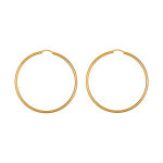 Croles en plaqu or fil lisse - largeur 2mm et diamtre anneaux 55mm