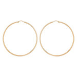 Croles en plaqu or fil lisse - largeur 2mm et diamtre anneaux 65mm