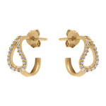 Cr�oles en plaqu� or goutte orn�e d'oxydes blancs