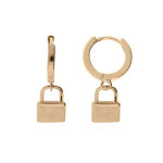 Cr�oles en plaqu� or cr�ole avec pampille cadenas
