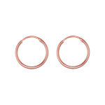 Croles en plaqu or rose fil lisse - largeur 1, 5mm et diamtre anneaux 18mm
