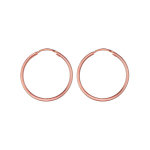 Croles en plaqu or rose fil lisse - largeur 1, 5mm et diamtre anneaux 25mm