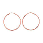 Croles en plaqu or rose fil lisse - largeur 1, 5mm et diamtre anneaux 35mm