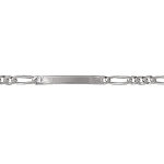 Gourmette en argent maille figaro 1 + 3 avec diamantage étoilé dans 2 angles - largeur 4mm et longueur ... Gourmette en argent maille figaro 1 + 3 avec diamantage étoilé dans 2 angles - largeur 4mm et longueur ...
