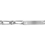 Gourmette en argent maille figaro 1 + 1 avec diamantage étoilé dans 2 angles - largeur 6mm et longueur ... Gourmette en argent maille figaro 1 + 1 avec diamantage étoilé dans 2 angles - largeur 6mm et longueur ...