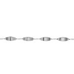Gourmette en argent maille serre avec 4 plaques ovales - largeur 2mm et longueur 18cm + 1cm de rallonge ...