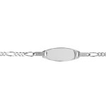 Gourmette pour bébé en argent maille figaro 1 + 3 avec plaque ovale - largeur 2mm et longueur 13cm + ... Gourmette pour bébé en argent maille figaro 1 + 3 avec plaque ovale - largeur 2mm et longueur 13cm + ...