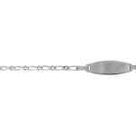 Gourmette pour bébé en argent maille figaro 1 + 1 avec plaque ovale - largeur 2mm et longueur 13cm + ... Gourmette pour bébé en argent maille figaro 1 + 1 avec plaque ovale - largeur 2mm et longueur 13cm + ...