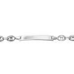 Gourmette pour bébé en argent maille grains de café longueur 12cm + 2cm de rallonge Gourmette pour bébé en argent maille grains de café longueur 12cm + 2cm de rallonge