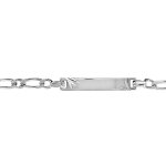 Gourmette pour bébé en argent rhodié maille 1 + 1 avec diamantage étoilé dans les coins - largeur 3mm ... Gourmette pour bébé en argent rhodié maille 1 + 1 avec diamantage étoilé dans les coins - largeur 3mm ...