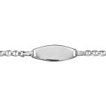 Gourmette pour bébé en argent rhodié maille marine avec plaque ovale - longueur 12, 5cm + 1, 5cm de rallonge ... Gourmette pour bébé en argent rhodié maille marine avec plaque ovale - longueur 12, 5cm + 1, 5cm de rallonge ...