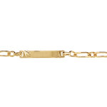 Gourmette pour bb en plaqu or maille 1 + 1 avec diamantage toil dans les coins - largeur 3mm et ...