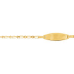 Gourmette pour bb en plaqu or maille figaro 1 + 1 avec plaque ovale - largeur 2mm et longueur 13cm ...