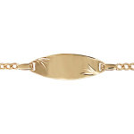 Gourmette pour bb en plaqu or maille serre avec plaque ovale et diamantage toil dans les coins ...