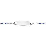 Gourmette bébé plaque ovale argent, résine multicolore dégradé bleu, réglable de 13cm à 15cm Gourmette bébé plaque ovale argent, résine multicolore dégradé bleu, réglable de 13cm à 15cm