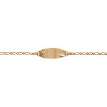 Gourmette bb en vermeil maille 1 + 1 ovale 2mm diamante etoile - 15 / 13cm