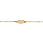 Gourmette bb en vermeil ovale alterne - 15cm rglable 13cm