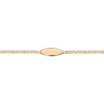Gourmette bb en vermeil plaque ovale maille marine - 14cm rglable 12, 5cm