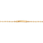 Gourmette enfant en vermeil plaque droite maille grain de caf - 14, 5cm rglable 12, 5cm