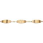Gourmette femme vermeil 2mm 3 plaques ovales - 19cm rglable 18