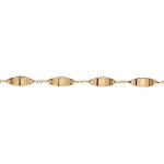 Gourmette femme vermeil 2mm 4 plaques ovales - 19cm rglable 18